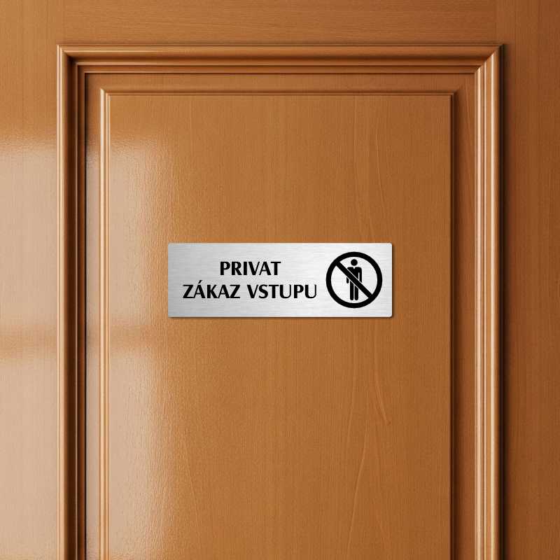 Privat, 200x66mm, zlatá popiska s imitacemi šroubků